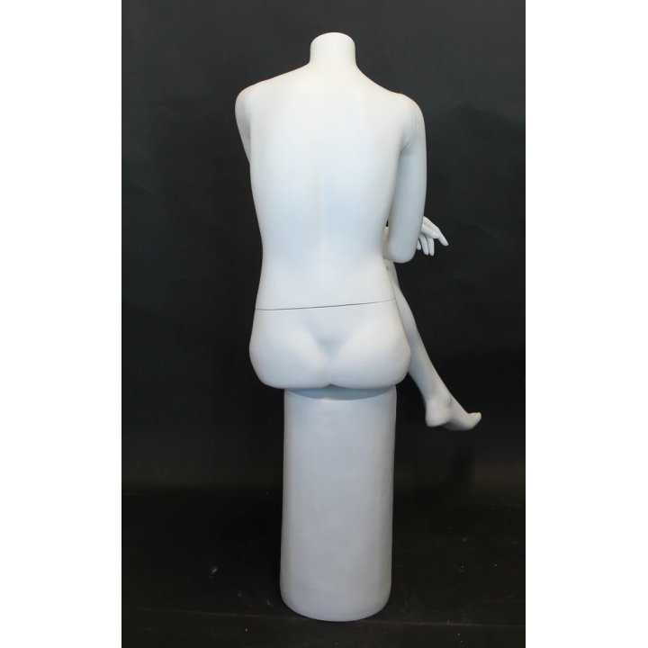 STW049-WT - Headless Crosse Leg Sitting Female Mannequin Matte White