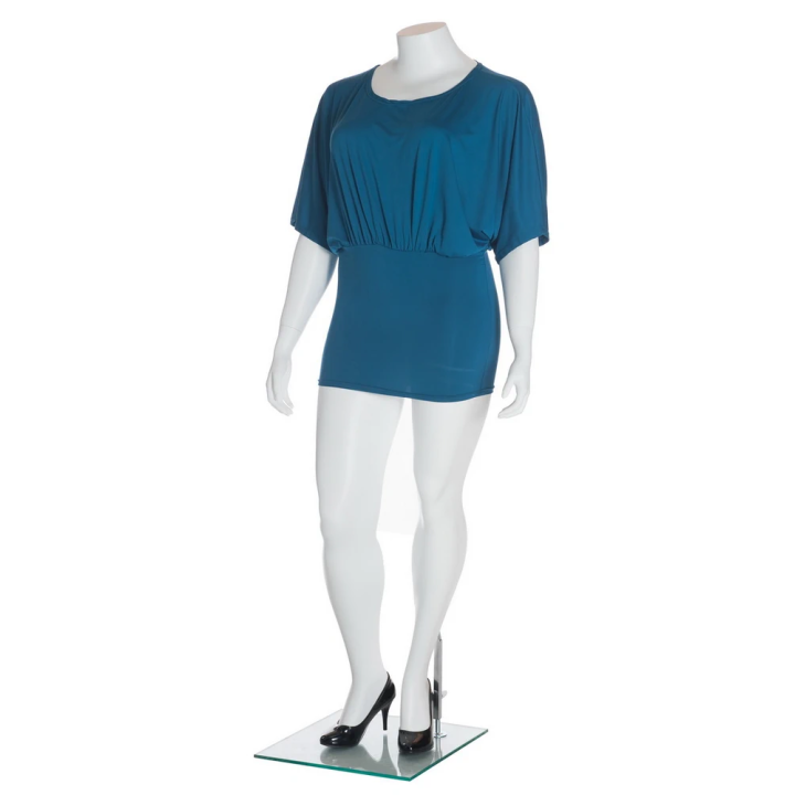 PLUS-2 Matte White Plus size headless Female Mannequin