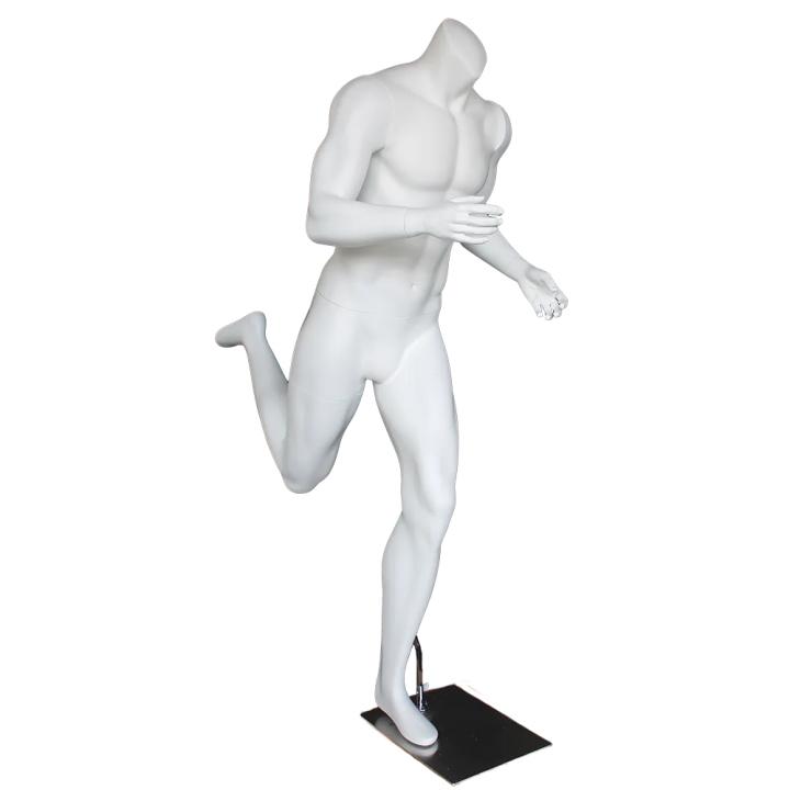 5 ft 7 in Matte white finish Headless Running Male Mannequin