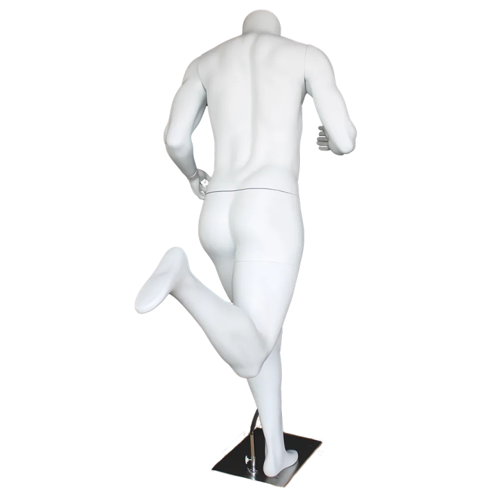 5 ft 7 in Matte white finish Headless Running Male Mannequin