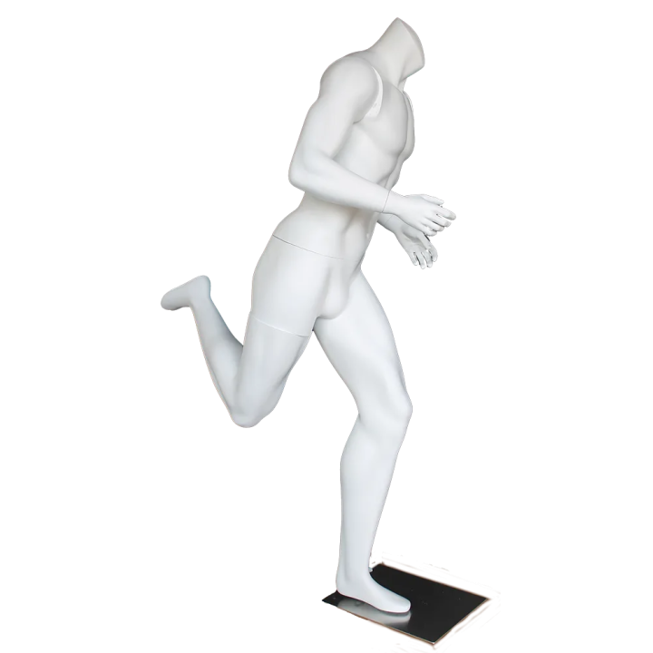 5 ft 7 in Matte white finish Headless Running Male Mannequin