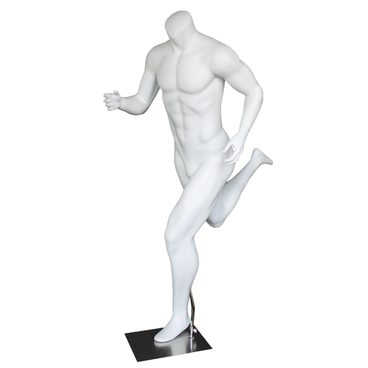 5 ft 7 in Matte white finish Headless Running Male Mannequin
