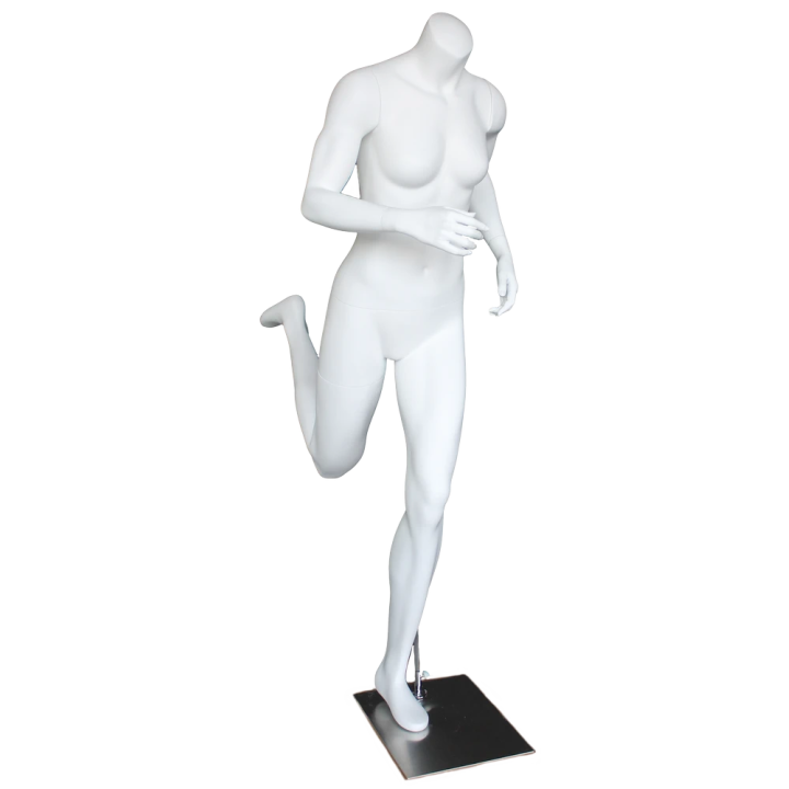 5 ft 2 in  Matte White finish Headless Running Female Mannequin