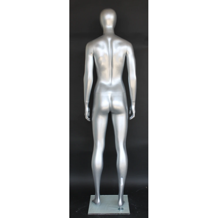 SFW51E-ST - Matte Silver Egg Head Athletic Female Mannequin