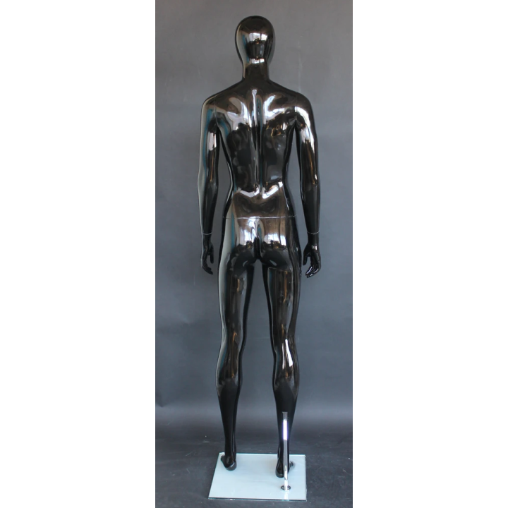 SFW51E-HB - Glossy Black Athletic Egg Head Female Mannequin