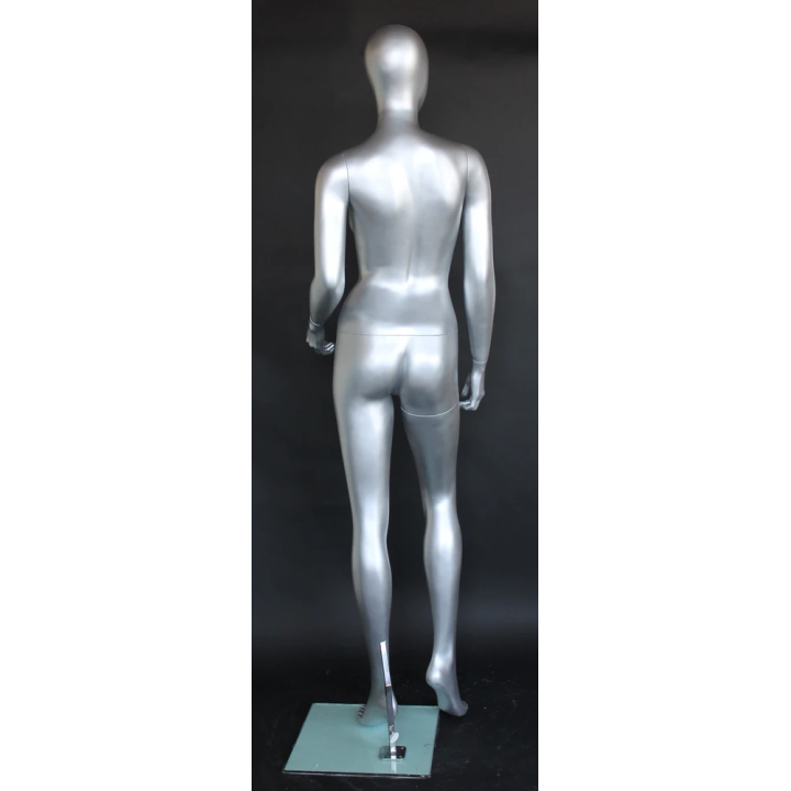 SFW43E-ST - Matte Silver Egg Head Attractive Standing Female Mannequin