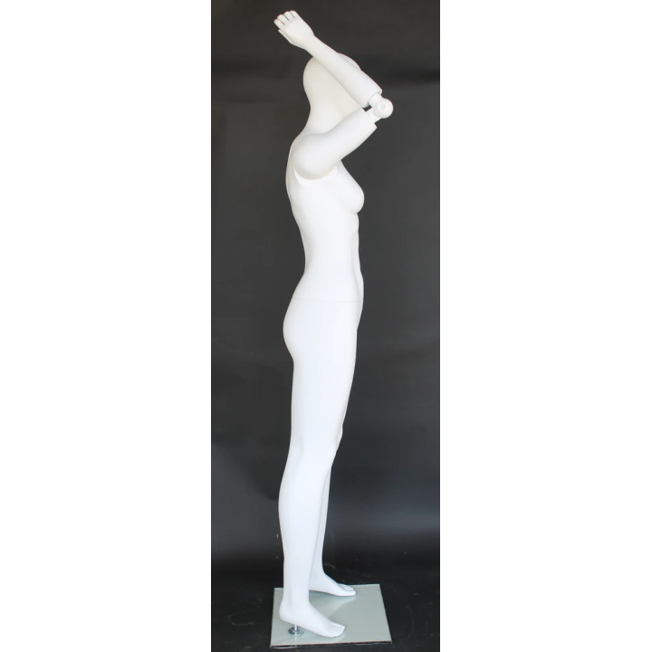 SFW38E-WT - Matte White Egg Head Female Mannequin with Bendable Arms