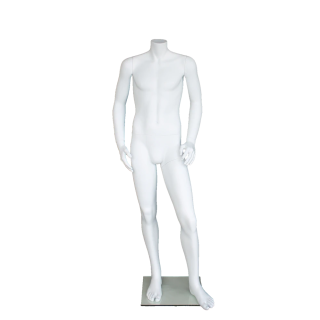 CBH19-WT - 5 ft 3in Matte White Small Size Headless Male Mannequin