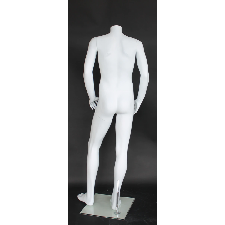 CBH19-WT - 5 ft 3in Matte White Small Size Headless Male Mannequin