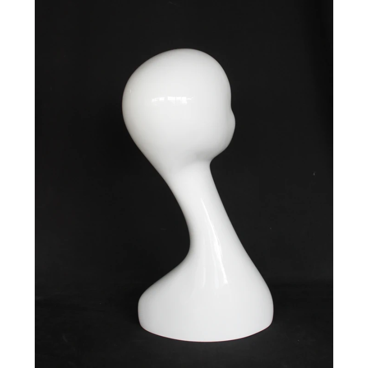 MH51-GW - 19 in Glossy White Abstract Featured Face Head Mannequin