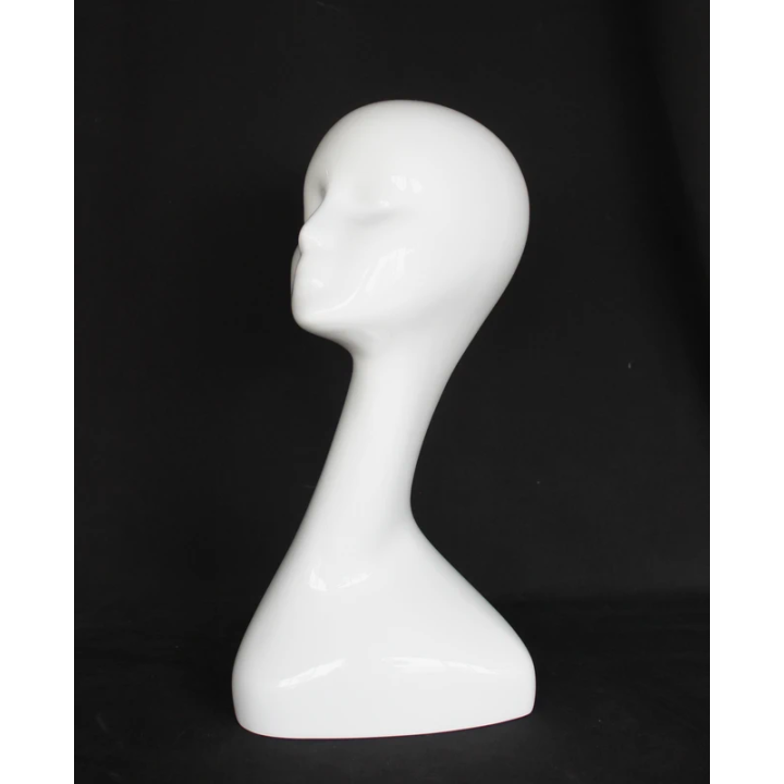 MH51-GW - 19 in Glossy White Abstract Featured Face Head Mannequin