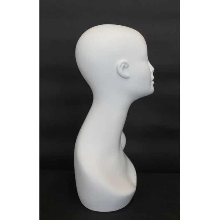 MH1-WT - 19 in Matte White Abstract Face Female Head Mannequin