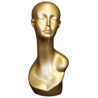 MH1-GD - 19 in Golden Colored Abstract Face Female Head Mannequin