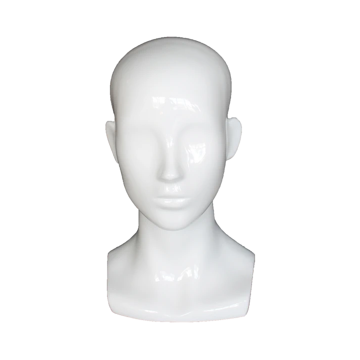 MH53-GW - 13 in H Glossy White Abstract Face Female Head Mannequin