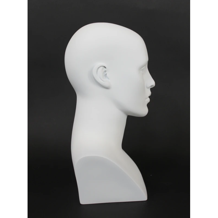MH27-WT - 15 in H Matte White Featured Face Female Head Mannequin