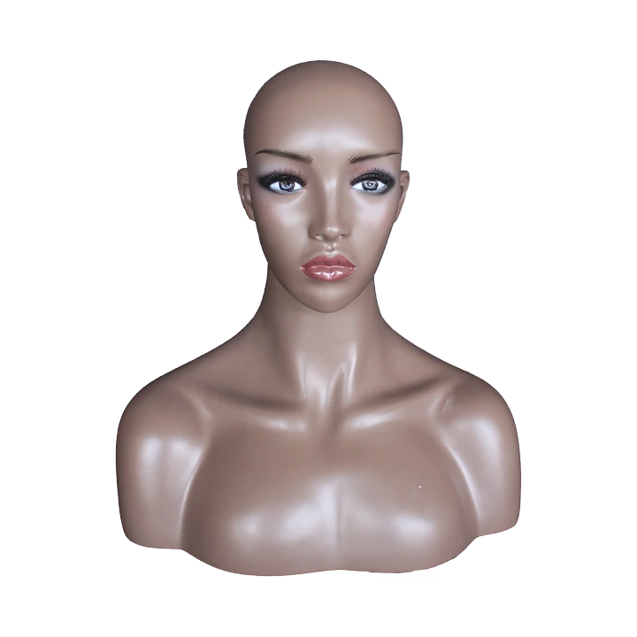 MH5-BK - 19 in African American Face Make up Female Head Mannequin