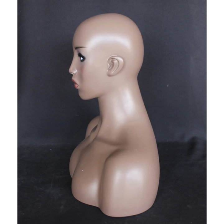 MH5-BK - 19 in African American Face Make up Female Head Mannequin