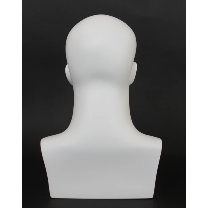 MH7-WT - 16 in Matte White Featured Face Male Head Mannequin