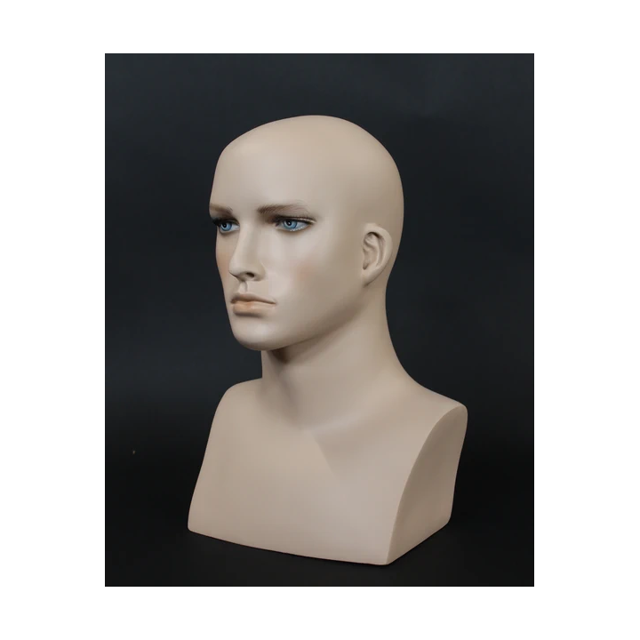 MH7-FT - 16 in Realistic Face Makeup Male Head Mannequin