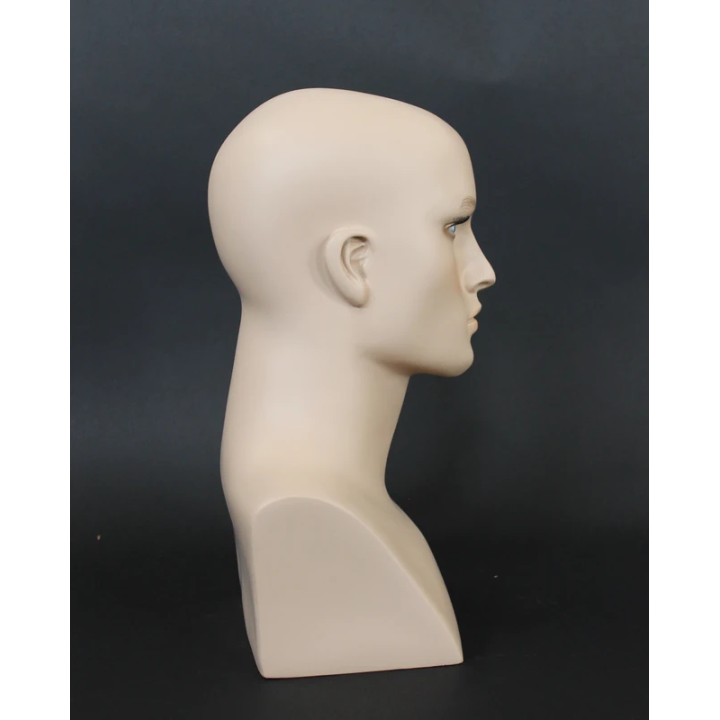 MH7-FT - 16 in Realistic Face Makeup Male Head Mannequin