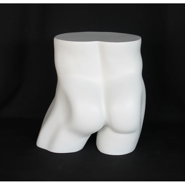 MT003-WT - 16 in Full Round Male Buttocks Mannequin Display Form