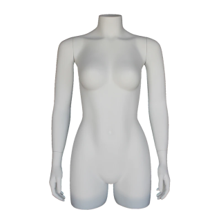 FT21-WT - 31 in White 3Q Body Female Torso With Arms Display Mannequin