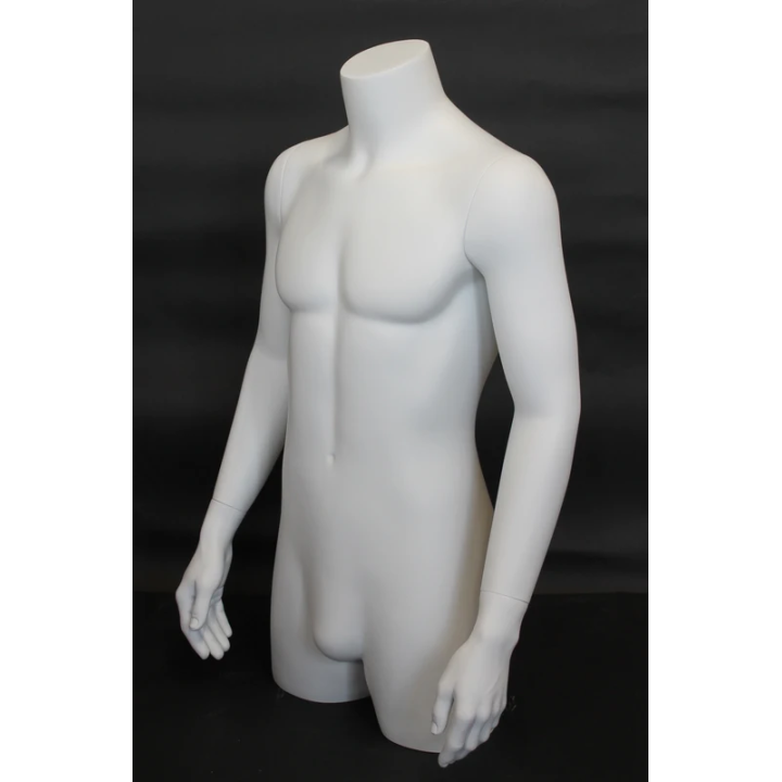 MT2-WT - 36 in 3Q Body Male Torso With Arms Display Form mannequin