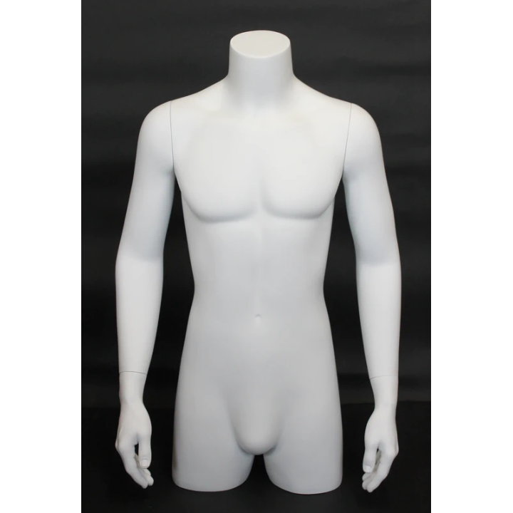 MT2-WT - 36 in 3Q Body Male Torso With Arms Display Form mannequin