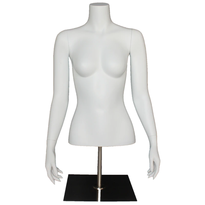 FT6-WM - 46 in Female Torso mannequin with Arms and Metal Base