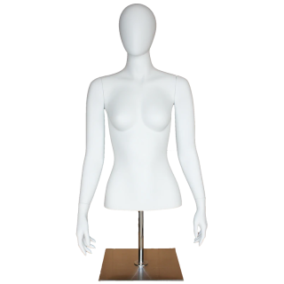 FT6E-WM - 48 in Egg Head Female Torso mannequin with Arms and Metal Base