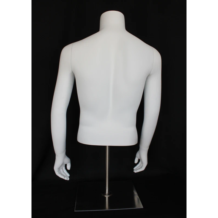 MT66-WM - 46 in Male Torso mannequin with Arms and Metal Base