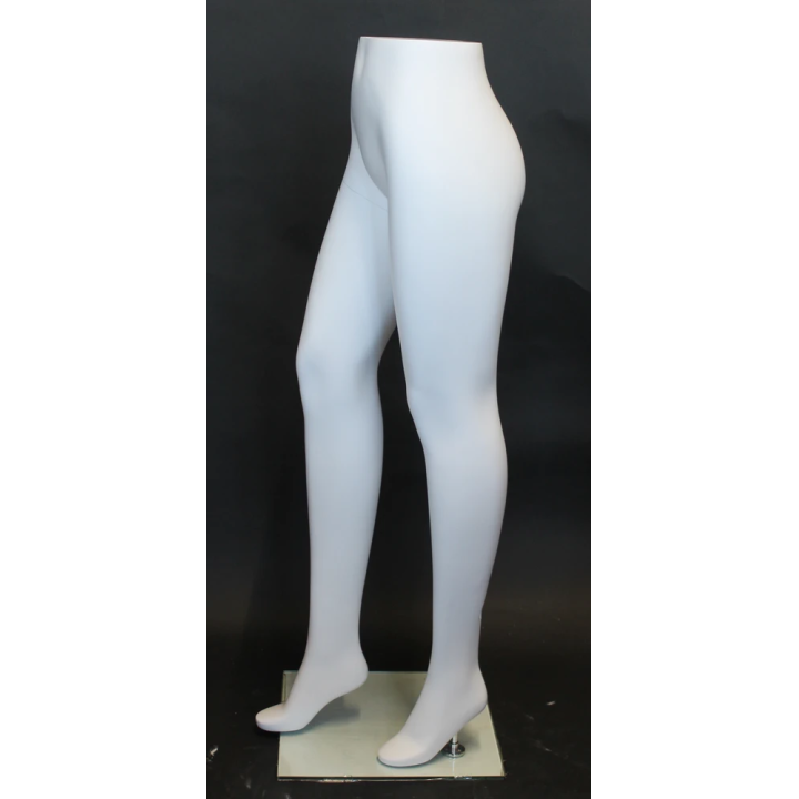 ST001-WT - 46 in Matte White Female Leg Form mannequin with Glass Base