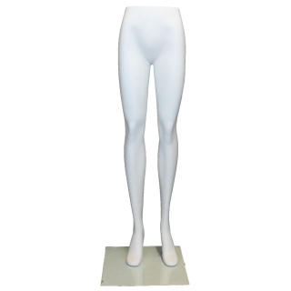 ST003-WT - 47 in Matte White Female Leg Form mannequin with Glass Base