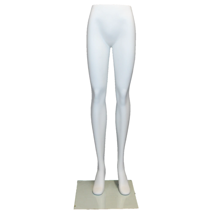ST003-WT - 47 in Matte White Female Leg Form mannequin with Glass Base