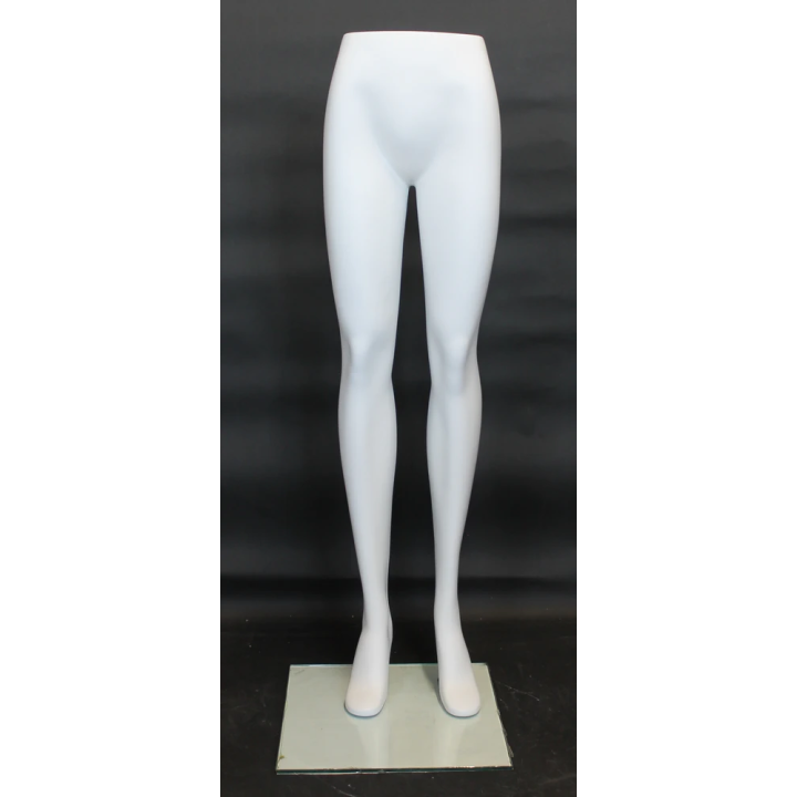 ST003-WT - 47 in Matte White Female Leg Form mannequin with Glass Base
