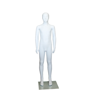 CM10-WT-Abstract Face White colored Unisex full body Child Mannequin 8-10 years