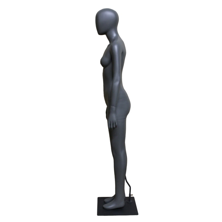 STB-6FE-DGR - 5 ft 11 in Dark Grey Simple standing Egg Head Female Mannequin