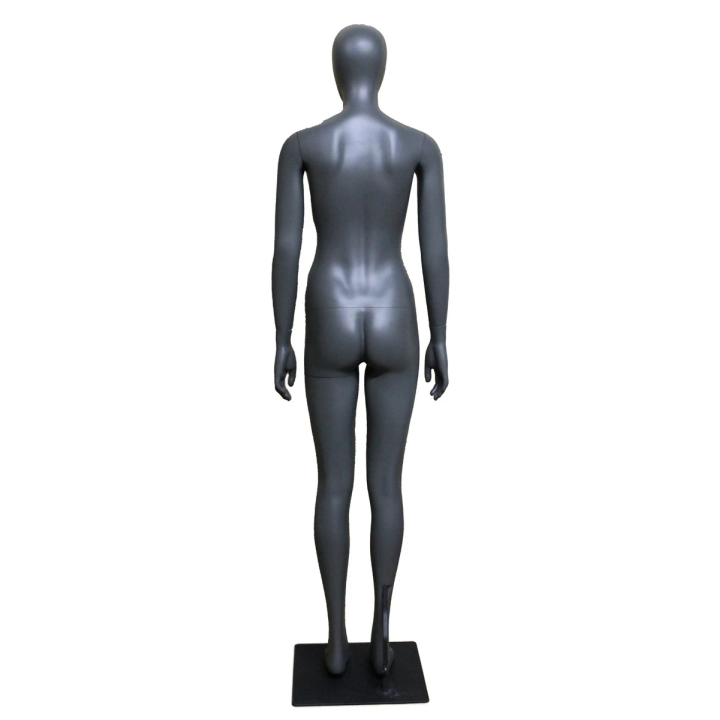 STB-6FE-DGR - 5 ft 11 in Dark Grey Simple standing Egg Head Female Mannequin