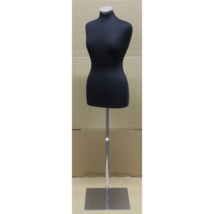 B68-BM-Size 8/10 Black Female Dress form mannequin Metal Base