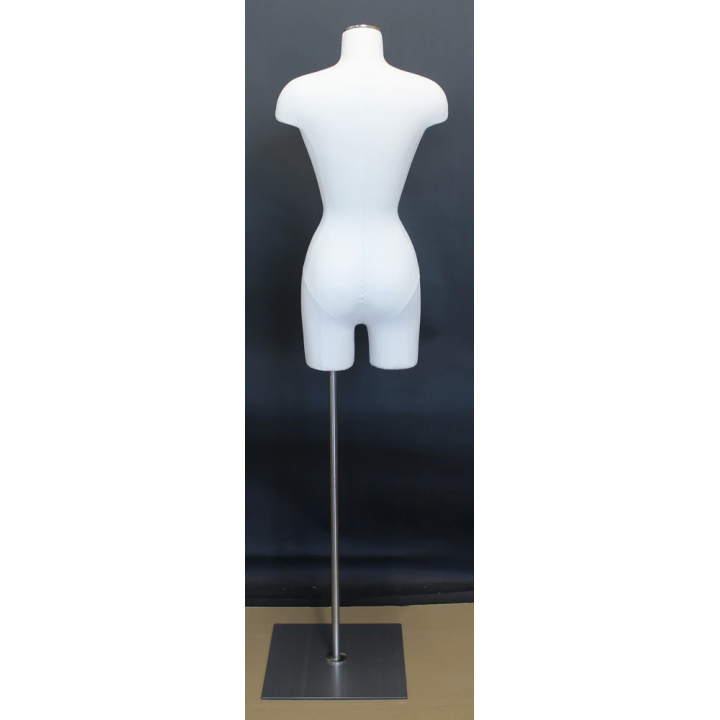 BF4-WM - Size 4/6 Off White Female 3Q Dress form mannequin Metal Base