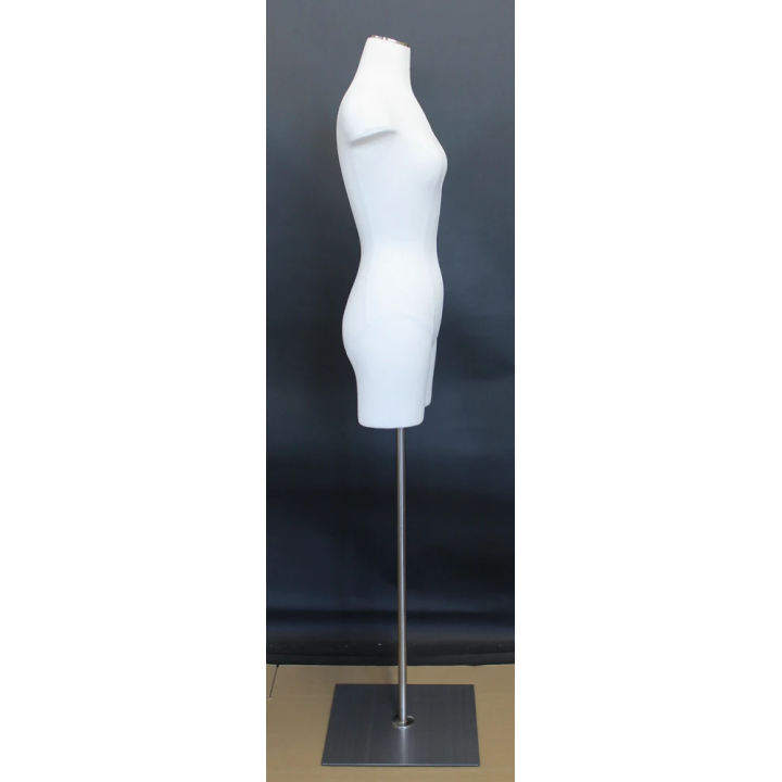 BF4-WM - Size 4/6 Off White Female 3Q Dress form mannequin Metal Base