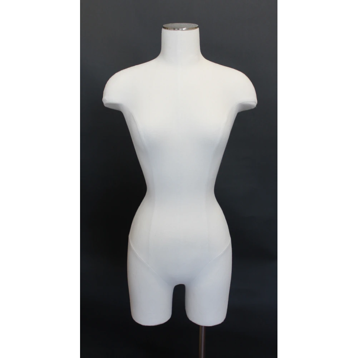 BF4-WM - Size 4/6 Off White Female 3Q Dress form mannequin Metal Base