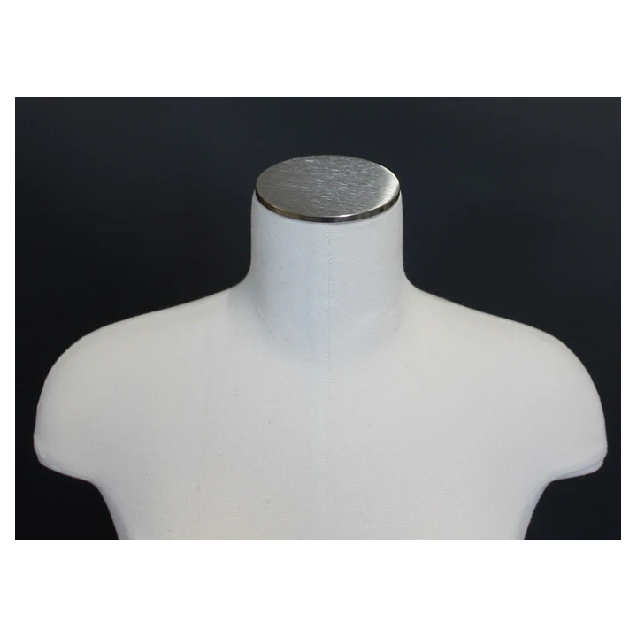 BF4-DMB-CH - White Linen Female 3Q Body form mannequin Chrome 4 Wheel Base