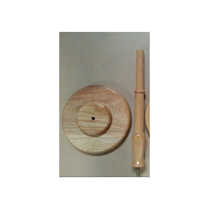 Natural Wooden Round Base with Metal Pole for Dress Form