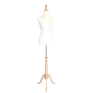 B20-FR - Size 4/6 Female Dress Body form mannequin with wooden tripod base