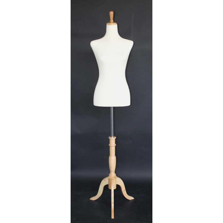 B20-FR - Size 4/6 Female Dress Body form mannequin with wooden tripod base