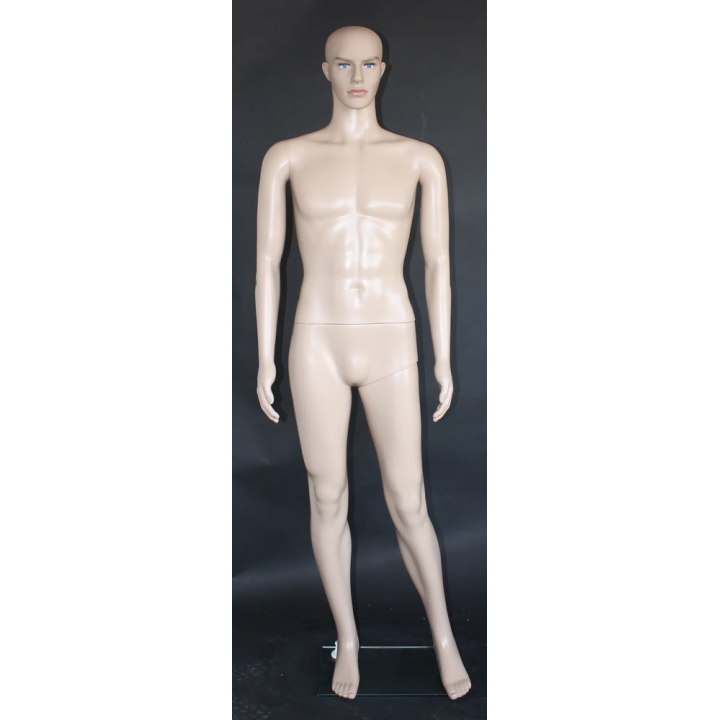 PL-M1 - 6 ft 2 in Low Cost Plastic Face Make Up Male Mannequin