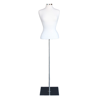 B7-WM - White Size 6/8 Female Blouse Dress form mannequin Metal base