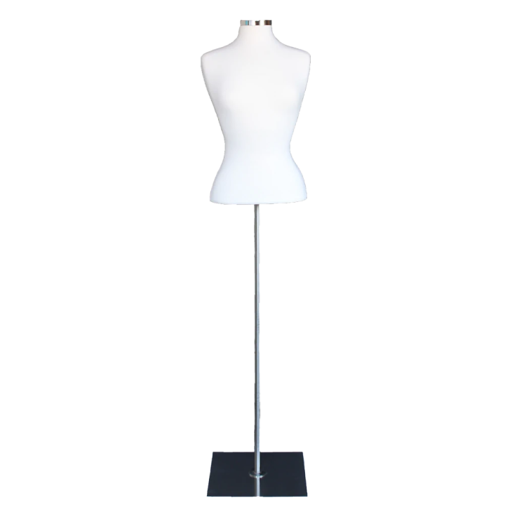 B7-WM - White Size 6/8 Female Blouse Dress form mannequin Metal base