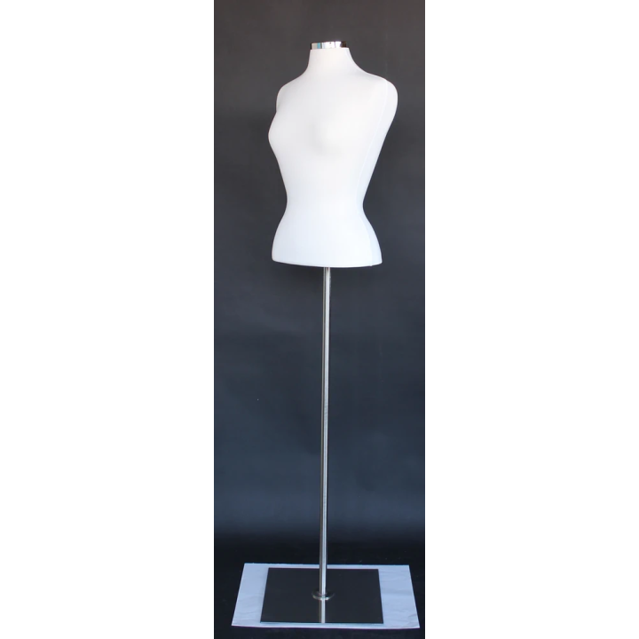 B7-WM - White Size 6/8 Female Blouse Dress form mannequin Metal base